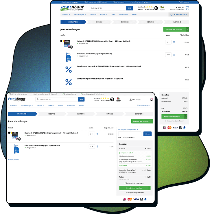 A/B Test – Shipping Costs & Discount Placement Control vs. variant layout comparison showing how a data-driven UX designer repositioned shipping costs and discounts on the cart page.