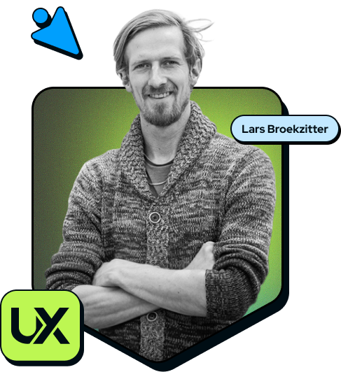 Lars Broekzitter, UX Designer at UXcellerate Portrait of Lars Broekzitter, data-driven UX designer and CRO specialist.