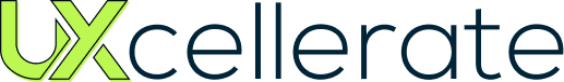 UXcellerate logo, a brand focused on UX design and conversion optimization.